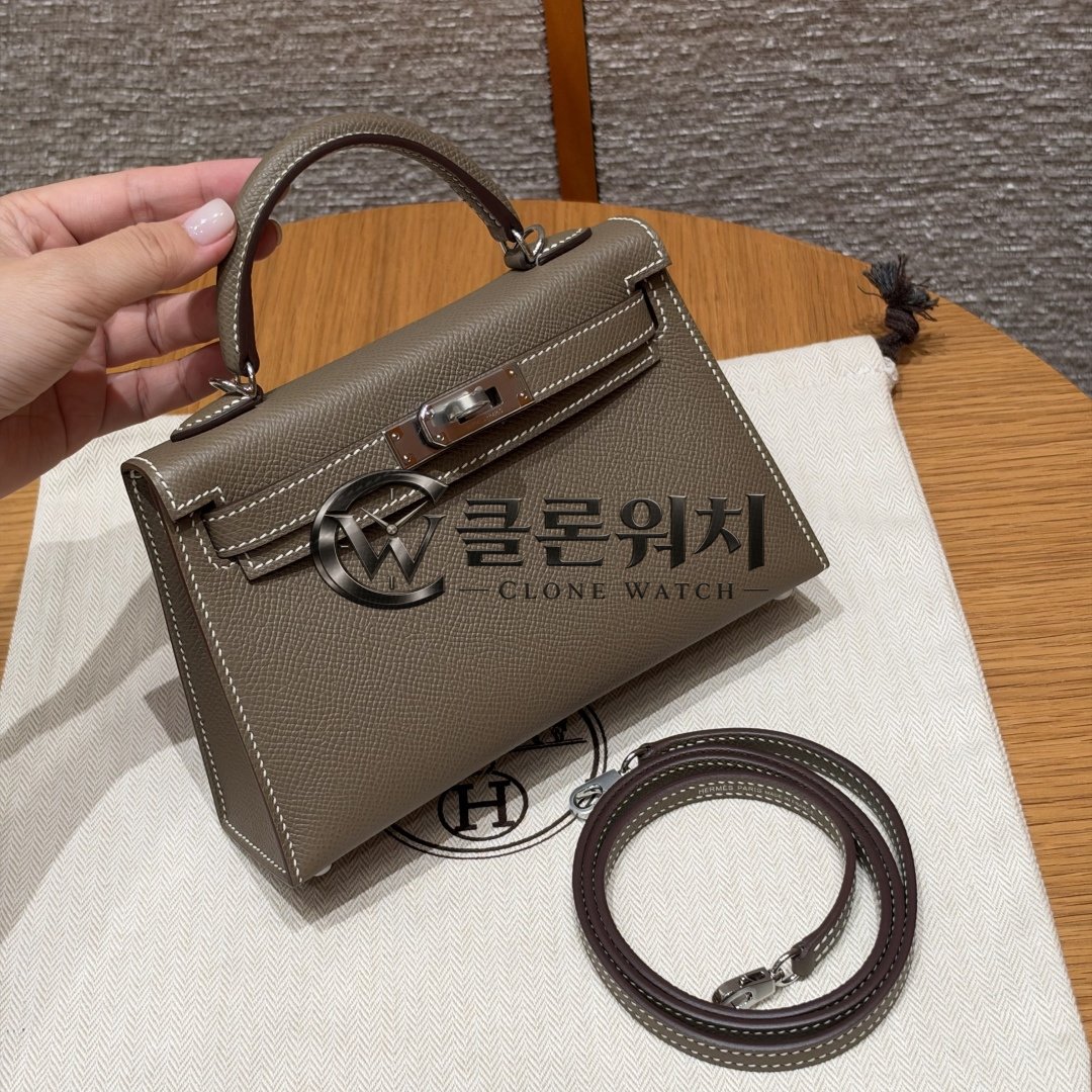 올수공 에르메스 켈리 미니 19 에토프 앱송 가죽 팔라듐 하드웨어