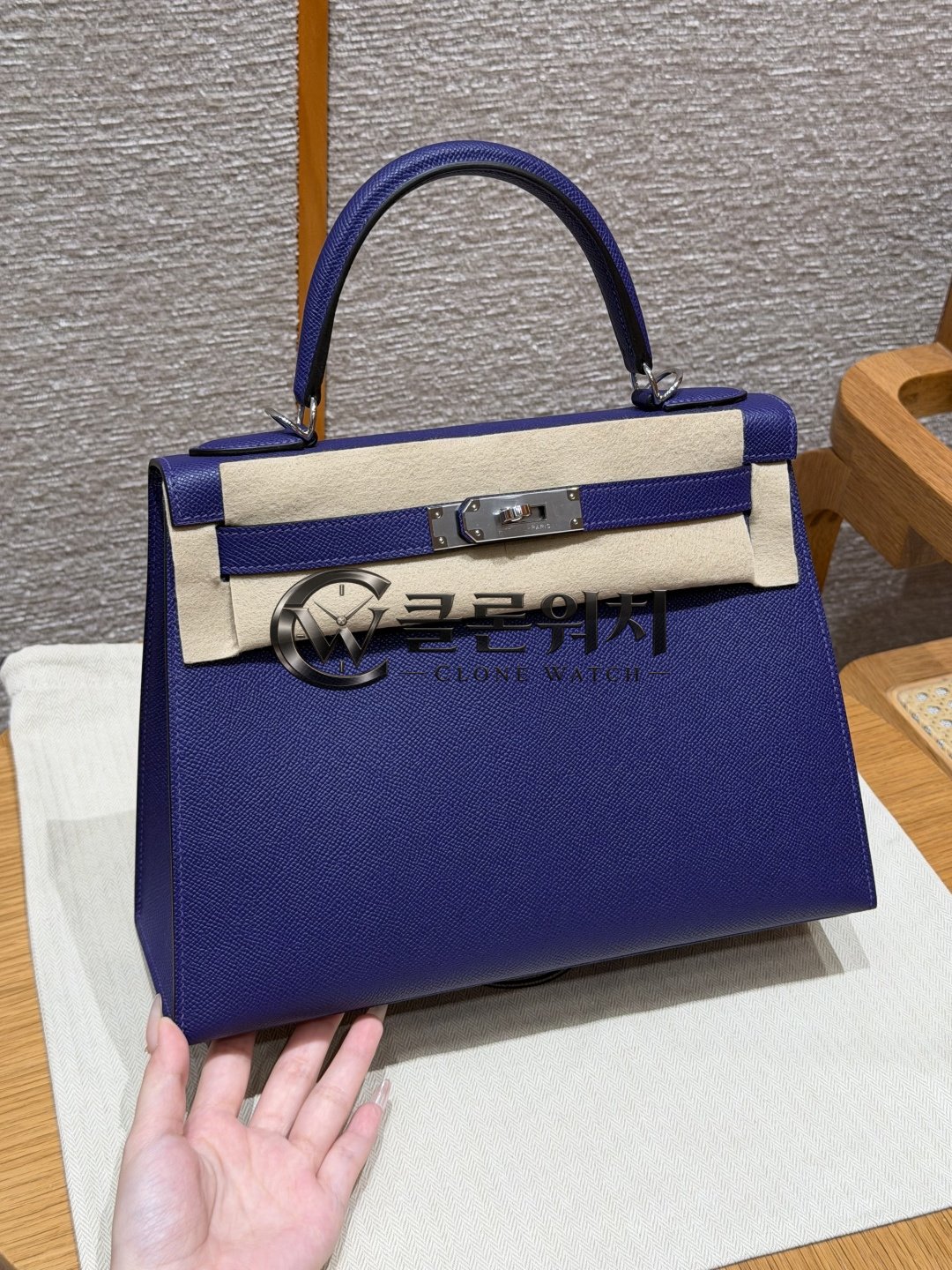 올수공 에르메스 켈리 28 Prunoir 앱송 가죽 팔라듐 하드웨어