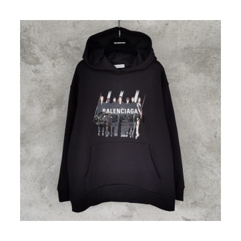 ✨[발렌시아가]Balenciaga 2020 Mm/Wm Logo Cotton Oversize Hoodie - 발렌시아가 2020 남자 로고 코튼 오버사이즈 후디 Bal0704x.Size(xs - l).블랙
