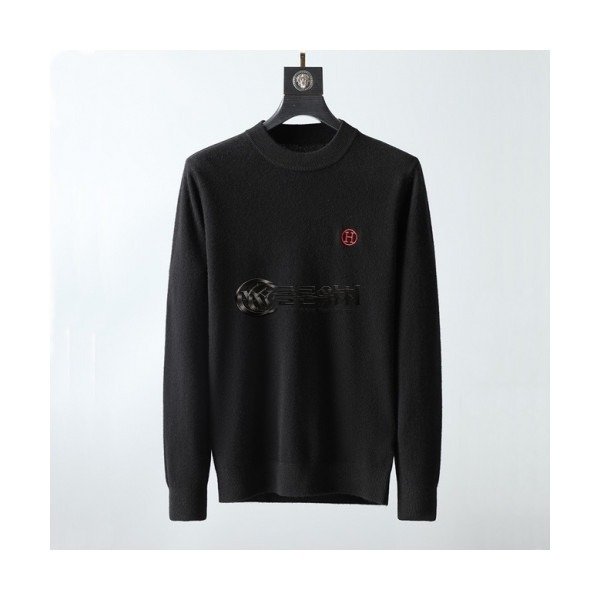 ✨[에르메스]Hermes 2020 Mens Crew-neck Wool Sweater - 에르메스 2020 남성 크루넥 울 스웨터 Her0566x.Size(m - 3xl).블랙