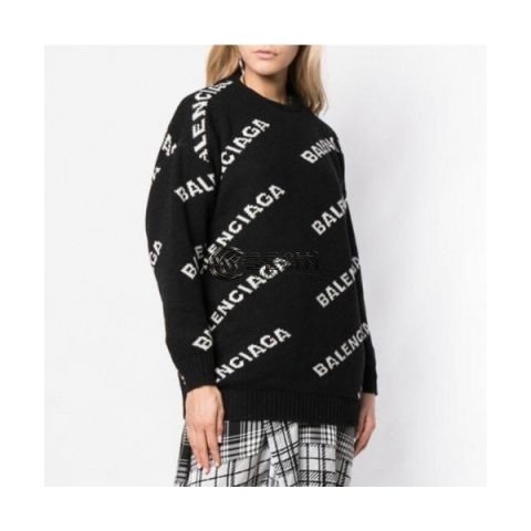 ✨Balenciaga 2019 Womens Crew - neck Wool Sweater - 발렌시아가 2019 여성 크루넥 울 스웨터 Bal0296x.Size(s - xl).블랙
