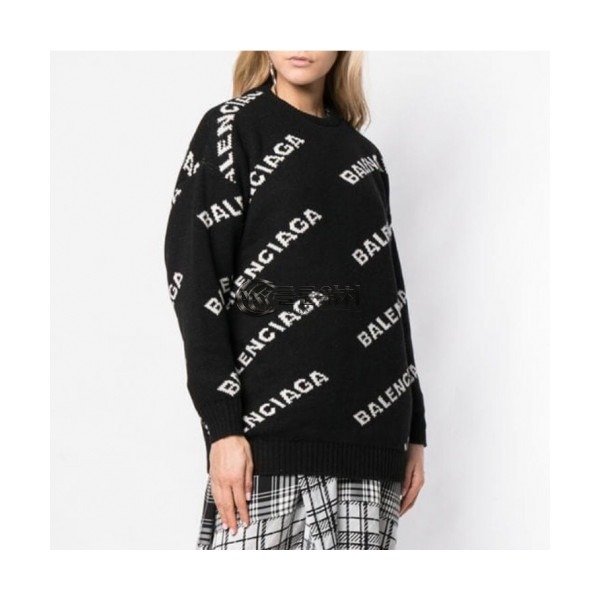 ✨Balenciaga 2019 Womens Crew - neck Wool Sweater - 발렌시아가 2019 여성 크루넥 울 스웨터 Bal0296x.Size(s - xl).블랙