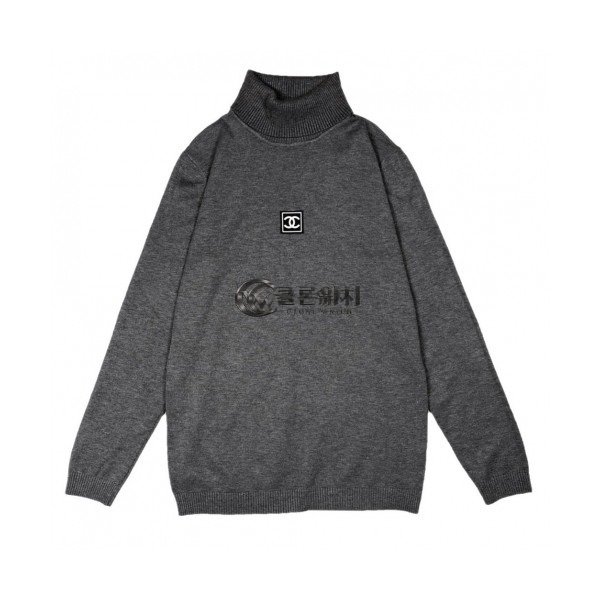 ✨Chanel 2019 Mens Crew-neck Logo Wool Sweater - 샤넬 2019 남성 크루넥 로고 울 스웨터 Cnl0502x.Size(m - 2xl).그레이