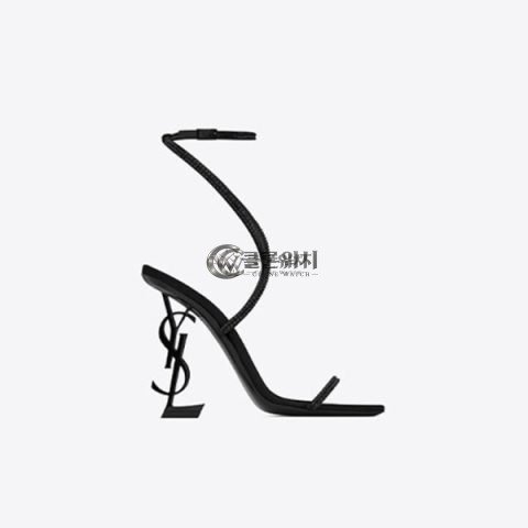 ✨크레이프 여성 새틴 라인스톤 블랙 힐 OPYUM 샌들 【매장-300만원대】