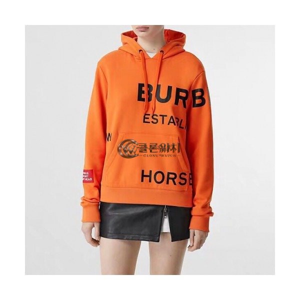 ✨[버버리]Burberry 2020 Mm/Wm Logo Casual Cotton Hoodie - 버버리 2020 남자 로고 캐쥬얼 코튼 후디 Bur02248x.Size(s - xl).오렌지