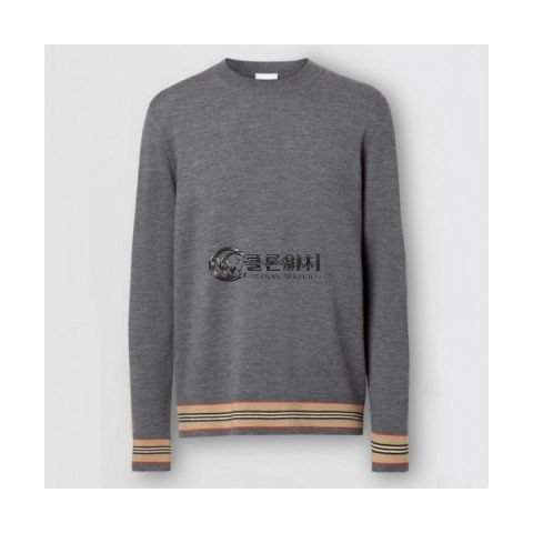 ✨Burberry 2019 Mens Retro Logo Wool Sweater - 버버리 2019 남성 레트로 로고 울 스웨터 Bur0873x.Size(s - 2xl).그레이