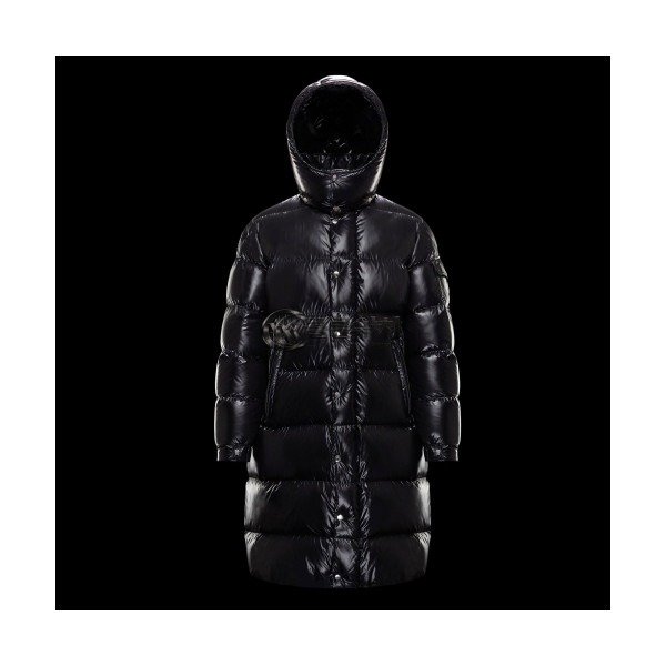 ✨Moncler 2019 Mm/Wm Patch Logo Modern Oversize Long Down Hood Padding - 몽클레어 2019 남여 패치 로고 모던 오버사이즈 롱다운 후드패딩 Moc0549x.Size(s - 2xl).블랙