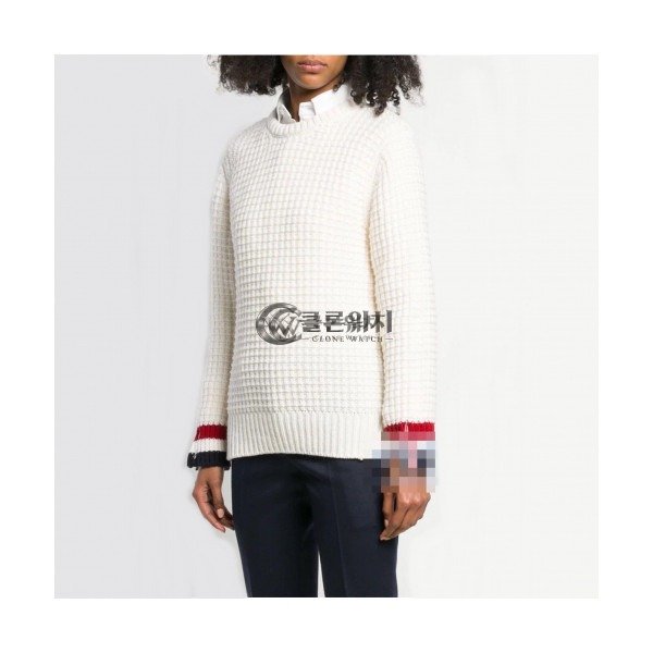 ✨Thom Browne 2019 Womens Turtle-neck Wool Sweater - 톰브라운 2019 여성 터틀넥 울 스웨터 Thom0362x.Size(s - l).화이트
