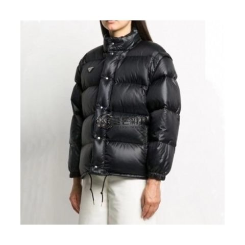 ✨Prada Womens Logo Casual Duck Down Jackets Black - 프라다 2021 여성 로고 캐쥬얼 다운 자켓 Pra02497x Size(s - l) 블랙