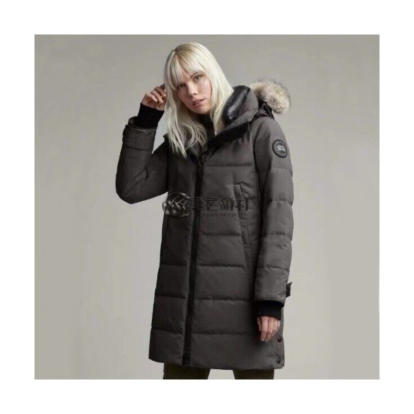 ✨[커스텀급]Canada Goose 2019 Womens Logo Long Down Padding - 캐나다구스 2019 여성 로고 롱다운 패딩 Can0141x.Size(xs - m).블랙