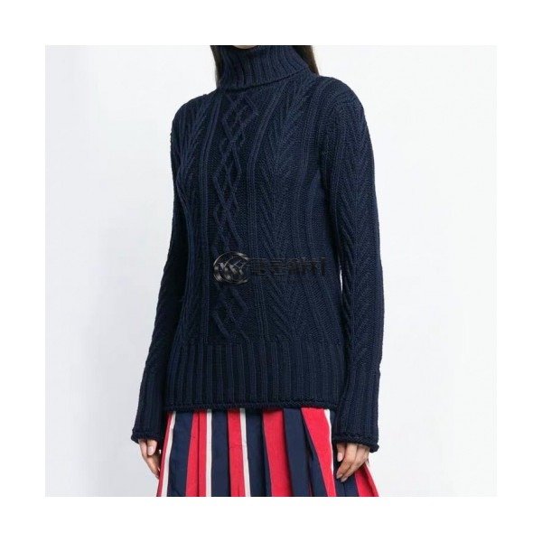 ✨Thom Browne 2019 Womens Strap Turtle-neck Sweater - 톰브라운 2019 여성 스트랩 터틀넥 스웨터 Thom0193x.Size(s - l).네이비