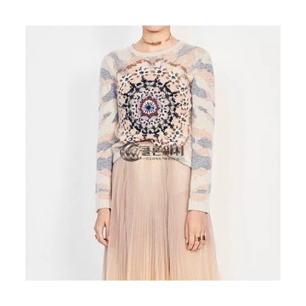 ✨Dior 2019 Womens Retro Logo Crew-neck Wool Sweater - 디올 2019 여성 레트로 로고 크루넥 울 스웨터 Dio0423x.Size(s - l).베이지