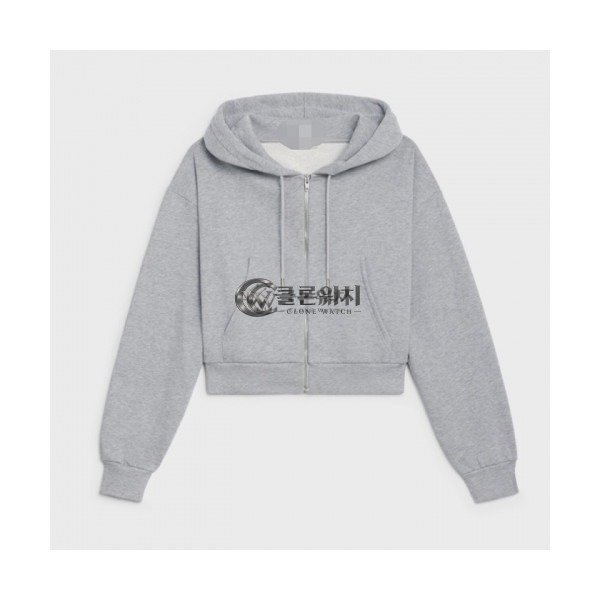 ✨Celine Womens Logo Cotton Hoodie Gray - 셀린느 2021 여성 로고 코튼 후디 Cel0180x Size(s - l) 그레이