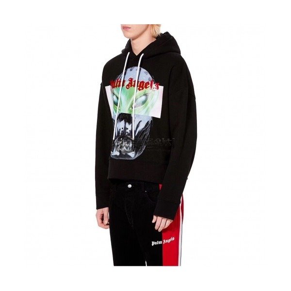 ✨[팜 엔젤스]Palm Angels 2020 Mm/Wm Logo Oversize Cotton Hoodie - 팜 엔젤스 2020 남자 로고 오버사이즈 코튼 후디 Pam0079x.Size(s - xl).블랙