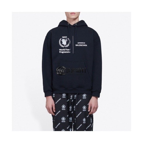 ✨[발렌시아가]Balenciaga 2020 Mm/Wm Logo Oversize Cotton Hoodie - 발렌시아가 2020 남자 로고 오버사이즈 코튼 후드티 Bal0120x.Size(xs - l).블랙
