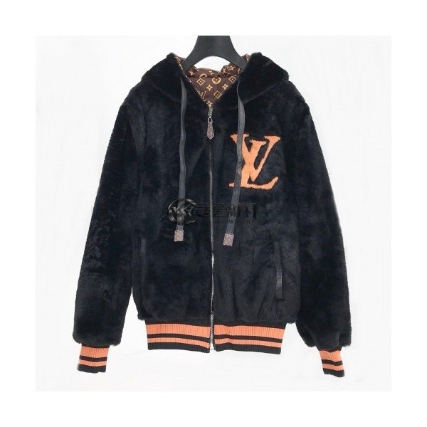 ✨[루이비통]Louis vuitton 2020 Mm/Wm Logo Velvet Hoodie - 루이비통 2020 남자 로고 벨벳 양면 후디 Lou01654x.Size(m - 2xl).블랙