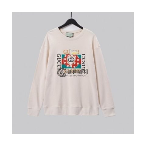 ✨Gucci Mm/Wm Logo Crew-neck Cotton Tshirts Ivory - 구찌 2021 남/녀 로고 코튼 크루넥 코튼 긴팔티 Guc04019x Size(xs - l) 아이보리