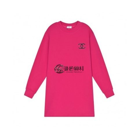 ✨Chanel Womens Crew-neck Logo Cotton Tshirts Pink - 샤넬 2021 여성 크루넥 로고 코튼 긴팔티 Cnl0797x Size(s - l) 핑크