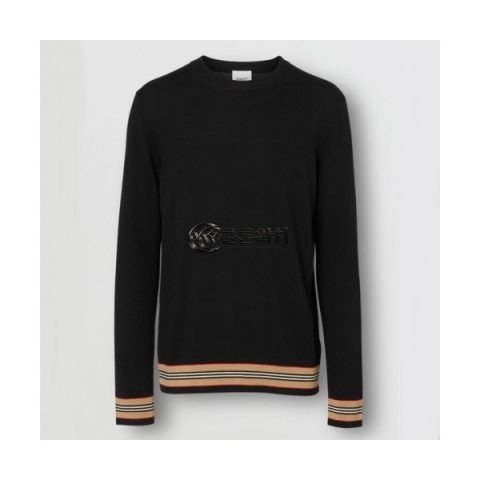 ✨Burberry 2019 Mens Retro Logo Wool Sweater - 버버리 2019 남성 레트로 로고 울 스웨터 Bur0872x.Size(s - 2xl).블랙
