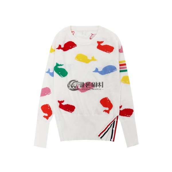 ✨Thom Browne 2019 Womens Strap Sweater - 톰브라운 2019 여성 스트랩 스웨터 Thom0245x.Size(s - l).화이트