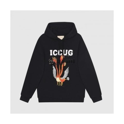 ✨Gucci Mm/wm Logo Casual Oversize Cotton Hoodie Black - 구찌 2021 남/녀 로고 캐쥬얼 오버사이즈 코튼 후드티 Guc03890x Size(s - l) 블랙