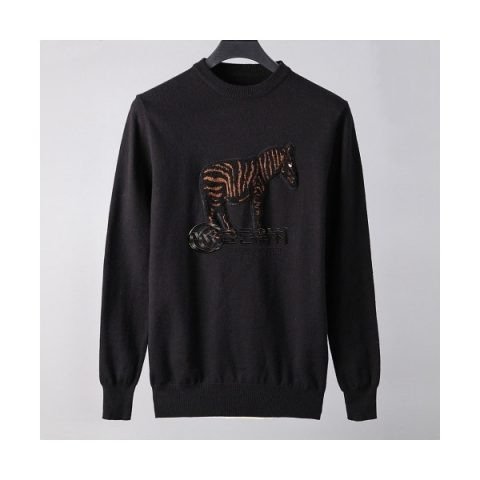 ✨[에르메스]Hermes 2020 Mens Crew-neck Wool Sweater - 에르메스 2020 남성 크루넥 울 스웨터 Her0353x.Size(m - 3xl).블랙