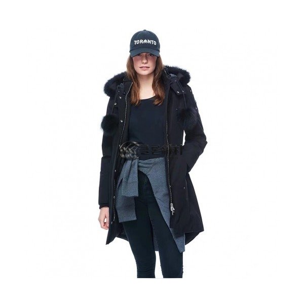 ✨[매장판] Moose Knuckle 2019 Womens Logo Goose Down Parka - 무스너클 2019 여성 로고 구스다운 파카 Moo0091x.Size(s - xl).블랙