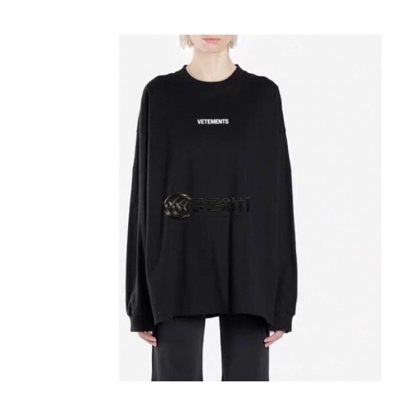 ✨[베트멍]Vetements 2020 Mm/Wm Printing Logo Cotton Short Sleeved Oversize Tshirts - 베트멍 2020 남자 프린팅 로고 코튼 오버사이즈 긴팔티 Vet0065x.Size(s - l).블랙
