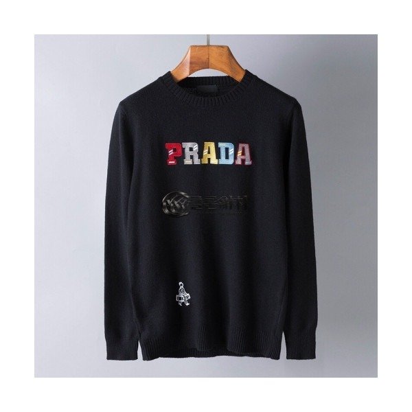 ✨[프라다]Prada 2020 Mens Crew-neck Wool Sweaters - 프라다 2020 남성 크루넥 울 스웨터 Pra0944x.Size(m - 3xl).블랙
