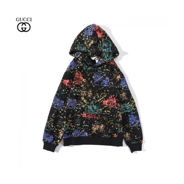 ✨[구찌]Gucci 2020 Mm/wm Logo Casual Oversize Cotton Hooded - 구찌 2020 남/녀 로고 캐쥬얼 오버사이즈 코튼 후드티 Guc03122x.Size(m - 2xl).블랙