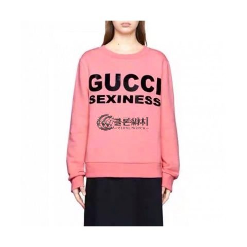✨[구찌]Gucci 2020 Mm/Wm Logo Crew-neck Cotton Oversize Tshirts - 구찌 2020 남자 로고 코튼 크루넥 코튼 오버사이즈 긴팔티 Guc02653x.Size(s - l).핑크