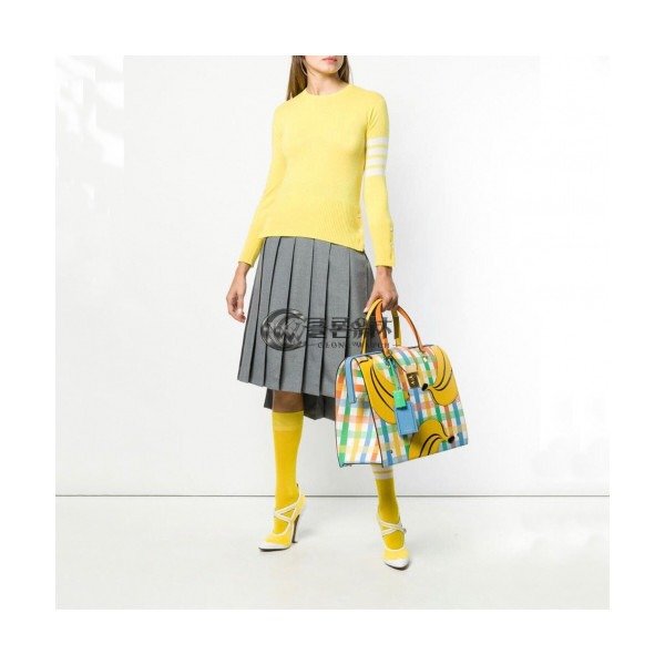 ✨Thom Browne 2019 Womens Strap Crew-neck Sweater - 톰브라운 2019 여성 스트랩 크루넥 스웨터 Thom0236x.Size(s - l).옐로우