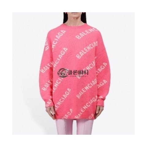 ✨[발렌시아가]Balenciaga 2020 Womens Logo Crew-neck Sweaters - 발렌시아가 2020 여자 로고 크루넥 스웨터 Bal0794x.Size(xs - m).핑크