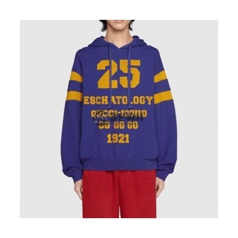 ✨Gucci Mm/wm Logo Casual Oversize Cotton Hoodie Blue - 구찌 2021 남/녀 로고 캐쥬얼 오버사이즈 코튼 후드티 Guc03982x Size(xs - l) 블루
