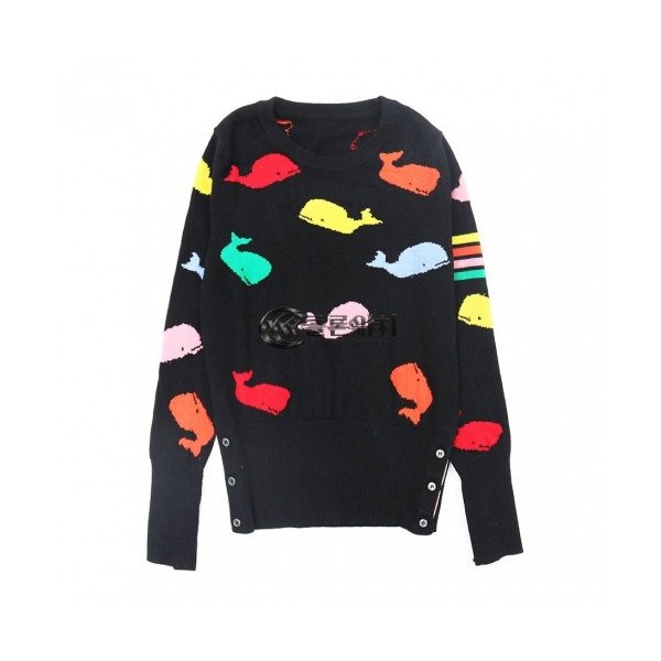 ✨Thom Browne 2019 Womens Strap Sweater - 톰브라운 2019 여성 스트랩 스웨터 Thom0244x.Size(s - l).블랙