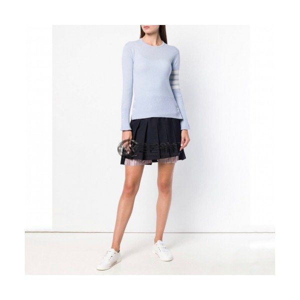 ✨Thom Browne 2019 Womens Strap Crew-neck Sweater - 톰브라운 2019 여성 스트랩 크루넥 스웨터 Thom0237x.Size(s - l).스카이블루