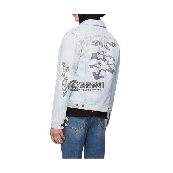 ✨[오프화이트]Off-white 2020 Mm/Wm Logo Casual Denim Jackets - 오프화이트 2020 남/녀 로고 캐쥬얼 데님 재킷 Off0566x.Size(s - xl).블루
