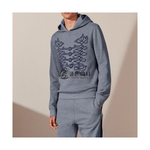 ✨Hermes Mens Logo Casual Cotton Hoodie Gray - 에르메스 2021 남성 로고 캐쥬얼 코튼 후드티 Her0698x Size(m - 3xl) 그레이