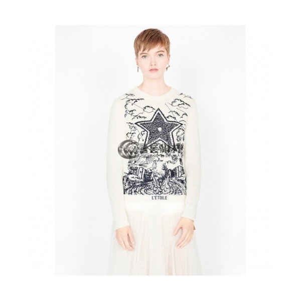 ✨Dior 2019 Womens Retro Logo Crew-neck Sweater - 디올 2019 여성 레트로 로고 크루넥 스웨터 Dio0399x.Size(s - l).아이보리