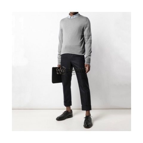 ✨Thom Browne 2019 Mens Strap Crew-neck Sweater - 톰브라운 2019 남성 스트랩 크루넥 스웨터 Thom0175x.Size(m - 2xl).그레이