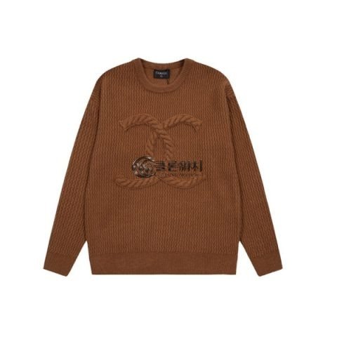 ✨샤넬 남성 브라운 크루넥 니트