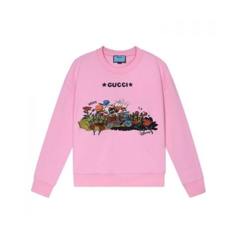 ✨Gucci Mm/Wm Logo Crew-neck Cotton Tshirts Pink - 구찌 2021 남/녀 로고 코튼 크루넥 코튼 긴팔티 Guc04037x Size(s - l) 핑크