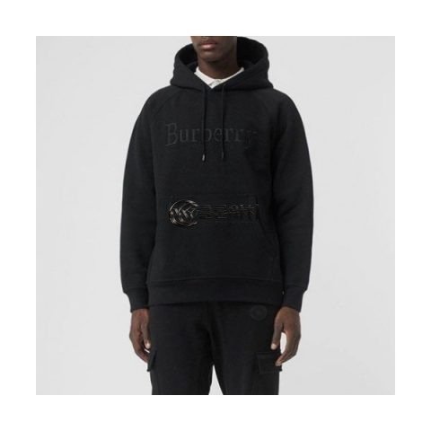 ✨[버버리]Burberry 2020 Mens Logo Casual Cotton HoodT - 버버리 2020 남성 로고 캐쥬얼 코튼 후디 Bur01986x.Size(s - 2xl).블랙