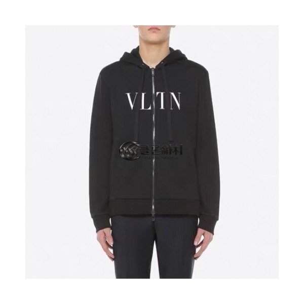 ✨[발렌티노]Valentino 2020 Mens Logo Zip-up Cotton Hoodie - 발렌티노 2020 남성 로고 집업 코튼 후디 Val0313x.Size(m - 2xl).블랙
