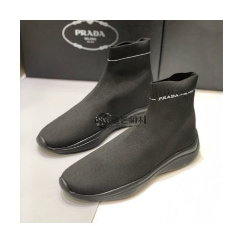 ✨Prada 2019 Mens Knit Speed Runner- 프라다 2019 남성용 니트 스피드 러너 PRAS0135,Size(245 - 265).블랙
