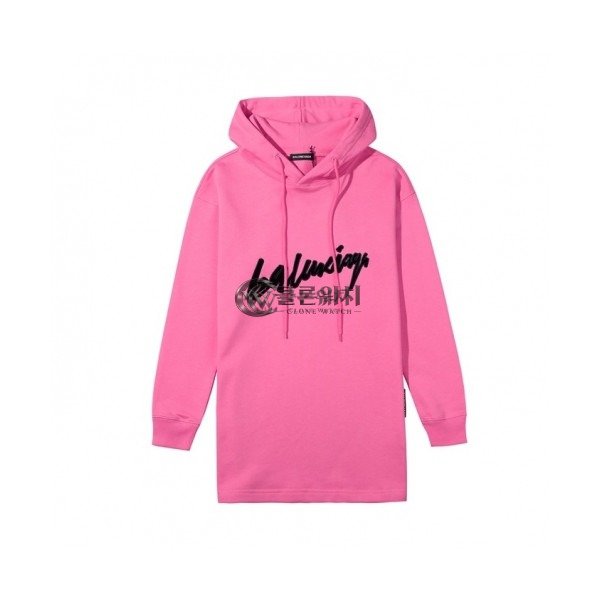 ✨[발렌시아가]Balenciaga 2020 Womens Logo Cotton Hoodie - 발렌시아가 2020 여성 로고 코튼 후디 Bal0877x.Size(s - l).핑크