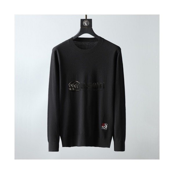 ✨Loewe 2020 Mens Logo Crew-neck Wool Sweaters - 로에베 2020 남성 로고 크루넥 울 스웨터 Loe0335x.Size(m - 3xl).블랙