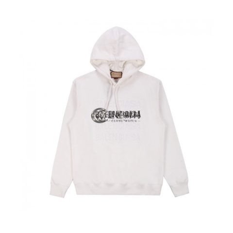 ✨Balenciaga Mm/Wm Logo Cotton Hoodie White - 발렌시아가 2021 남/녀 로고 코튼 후디 Bal01197x Size(xs - l) 화이트
