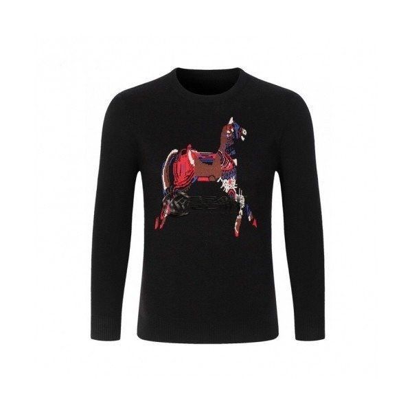 ✨[에르메스]Hermes 2020 Mens Crew-neck Wool Sweater - 에르메스 2020 남성 크루넥 울 스웨터 Her0526x.Size(l - 3xl).블랙