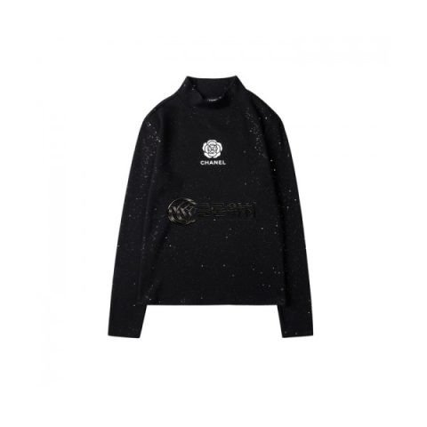 ✨Chanel Womens Crew-neck Logo Cotton Tshirt Black - 샤넬 2021 여성 크루넥 로고 코튼 긴팔티 Cnl0817x Size(s - xl) 블랙
